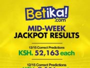 Betika Midweek Jackpot Predictions from Venas News,26/7/2020: Win Ksh 15 Million