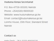 Huduma Center Contacts