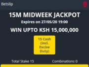Betika Midweek Jackpot Predictions,27/5/2020:Make Ksh 15 Million