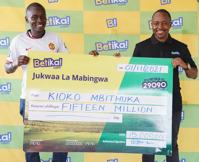 Winner of Betika Midweek Jackpot ,Kioko Mbithuka—He Won Ksh15 Million