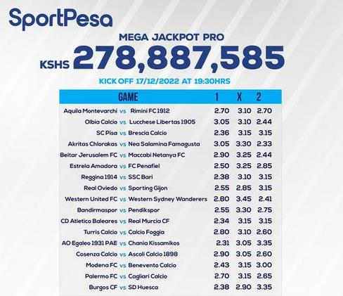 taifa tips sportpesa mega jackpot prediction