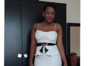 Photo of Lynn Ngugi when she was working as a waitress in Middle East
