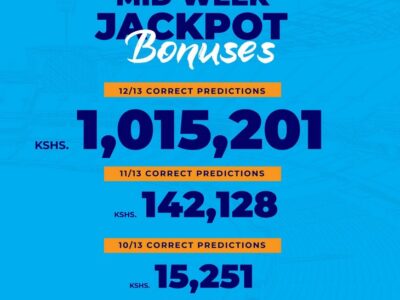 Congratulations! Sportpesa Midweek Jackpot bonuses yesterday. See who won Ksh 1,015,0201