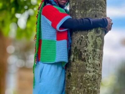 Truphena Muthoni officially set a 72-hour tree-hugging a tree