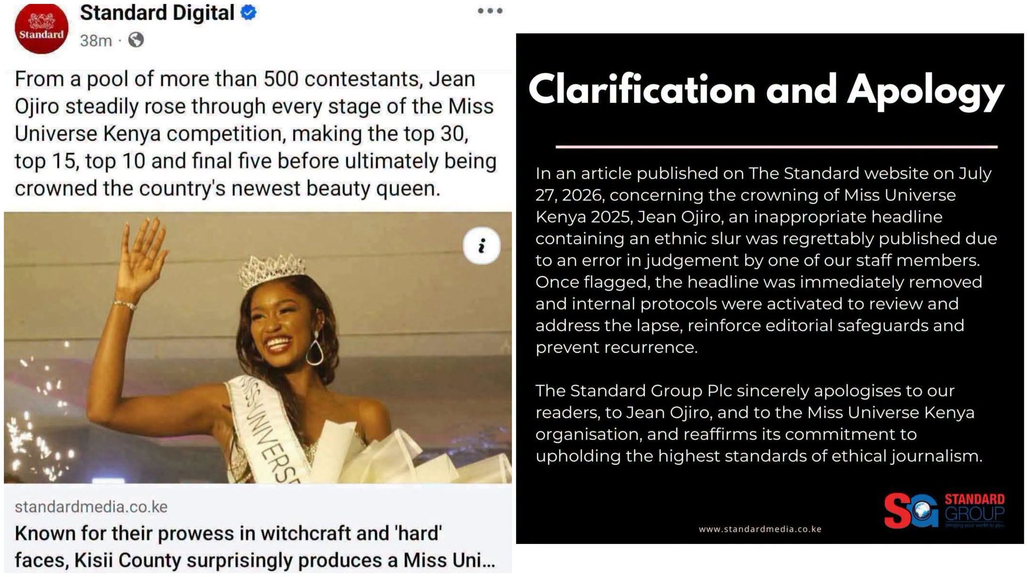 Standard Media apologizes to Kisiis after calling them witches
