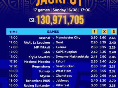 8 sure double chances from Sportpesa Mega Jackpot this weekend: Win Ksh 132,054,180