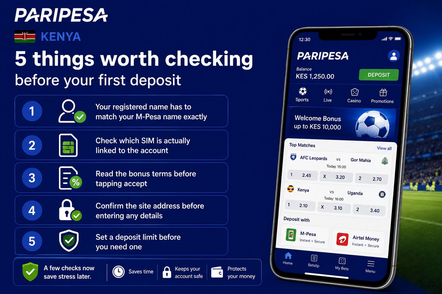Paripesa Kenya, five things worth checking before your first deposit